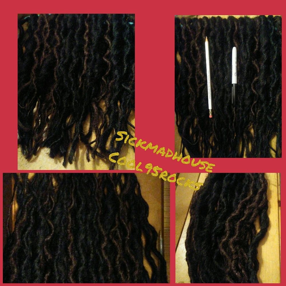 40straight  Black and brown ,blonde smooth dreads